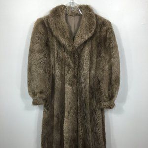 Classic BEAVER fur coat light brown Women's Medium jacket 577